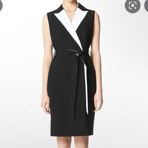 Calvin Klein Black Dress with White